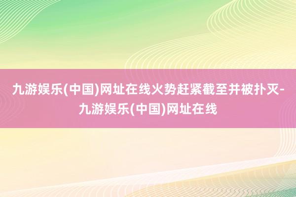 九游娱乐(中国)网址在线火势赶紧截至并被扑灭-九游娱乐(中国)网址在线