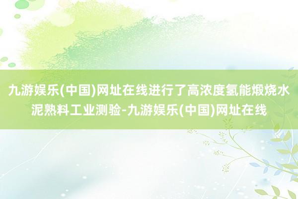 九游娱乐(中国)网址在线进行了高浓度氢能煅烧水泥熟料工业测验-九游娱乐(中国)网址在线